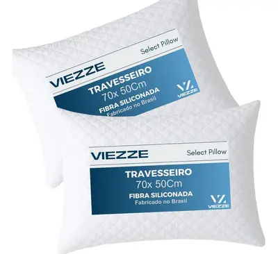 foto de Kit 2 Travesseiros Luxo Matelado Fibra Antialérgica 70x50cm Branco