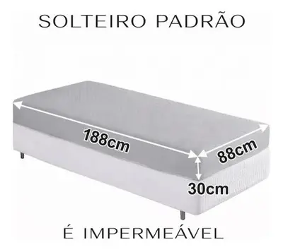 foto de Capa Impermeável Para Colchão Casal, King, Queen Ou Solteiro Cinza Matelassê Ultrassônico Acolchoado Impermeável