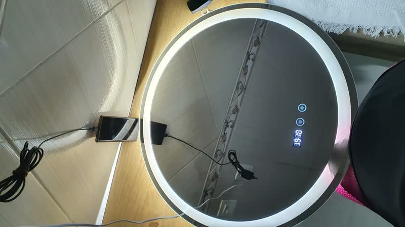 foto de espelho banheiro espelho antiembaçante Redondo led 60*60cm Desembaçante Vidro Temperado espelhos quarto Espessura de 4mm espelho anti embacante à prova de quedas espelhos decorativos sala