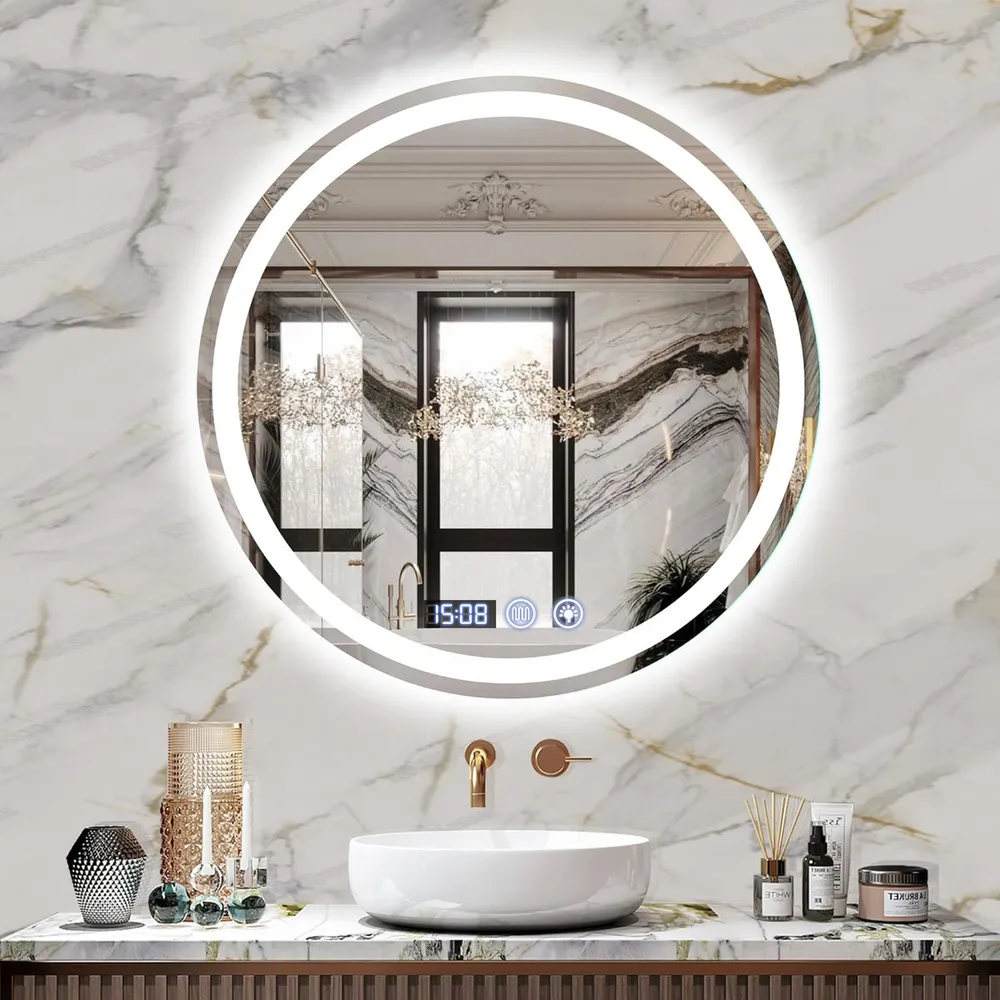 espelho banheiro espelho antiembaçante Redondo led 60*60cm Desembaçante Vidro Temperado espelhos quarto Espessura de 4mm espelho anti embacante à prova de quedas espelhos decorativos sala