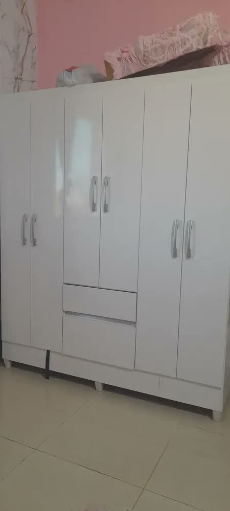 foto de Guarda-roupa Casal New Brusque 6 Portas 2 Gavetas Bartira - Branco