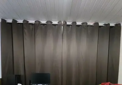 foto de Cortina Blackout Tecido Corta Luz Blecaute 5 Metros Largura X 2,60m Altura Sala Quarto Janela Blindex Porta Sacada Cor Avelã Emporio Luz