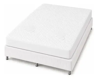foto de Capa Impermeável Para Colchão Casal, King, Queen Ou Solteiro Branco Matelassê Ultrassônico Acolchoado Impermeável
