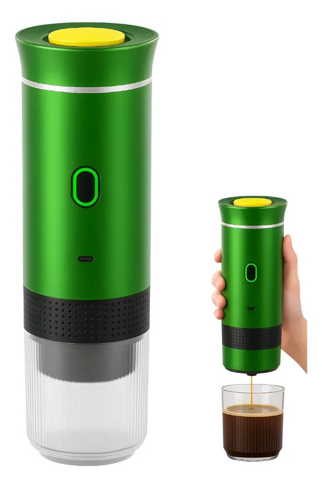 Máquina De Café Expresso Portátil 3em1 Para Viagem Trabalho Cor Verde