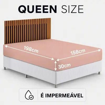 foto de Capa Impermeável Para Colchão Casal, King, Queen Ou Solteiro Rosê Matelassê Ultrassônico Acolchoado Impermeável