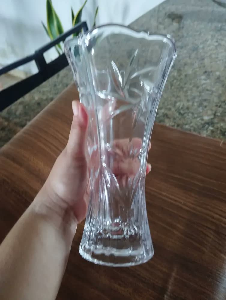 foto de Vaso Vidro Planta 23cm Flores Decoração Sala Plantas Festas