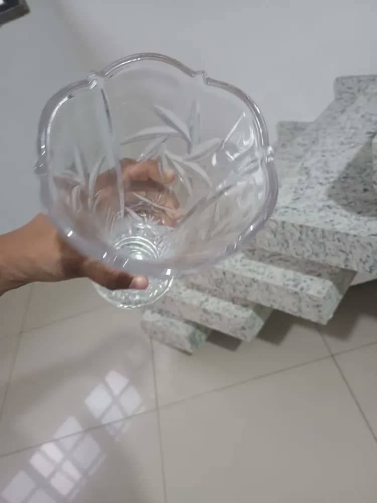 foto de Vaso Vidro Planta 23cm Flores Decoração Sala Plantas Festas