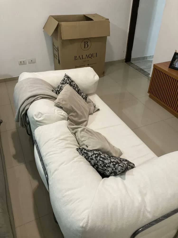 foto de Sofá Cama Colchão Casal Compact Air Confortável Moderno Sala Grafite Balaqui Decor