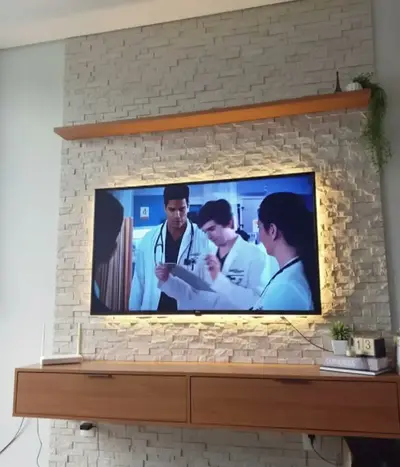 foto de Rack Tv 75 Pol. Suspenso 180cm 2 Portas Lila Cinamomo Z49 - Cinamomo