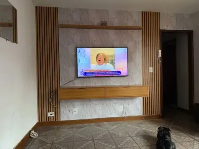 foto de Rack Tv 75 Pol. Suspenso 180cm 2 Portas Lila Cinamomo Z49 - Cinamomo