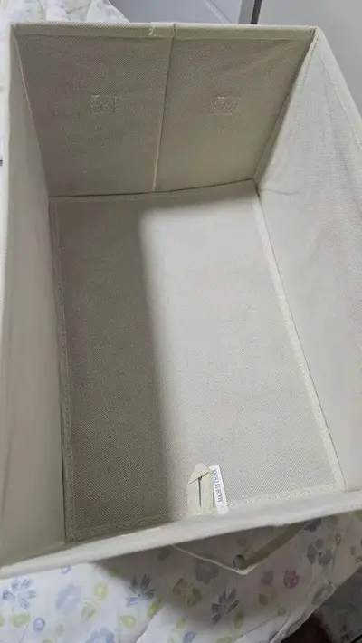 foto de Kit 4 Caixa Organizadora Dobrável Multiuso Guarda Roupa Alça Bege