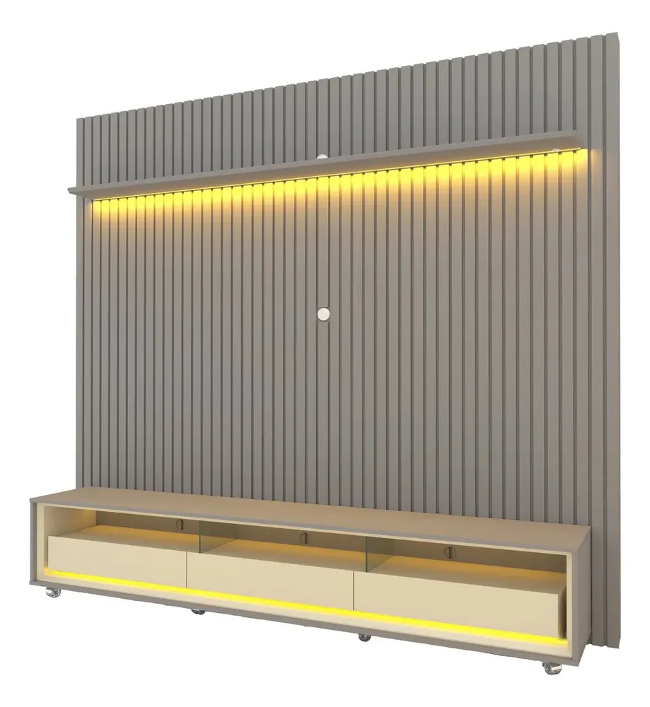 Rack com Painel Ripado para TV de até 90