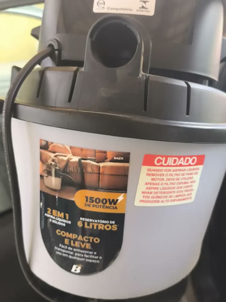 foto de Aspirador de Pó e Água Britânia 6L 1500W BAS71