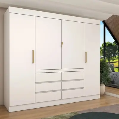 foto de Guarda roupa Casal Luxúria 4 Portas 6 Gavetas Branco