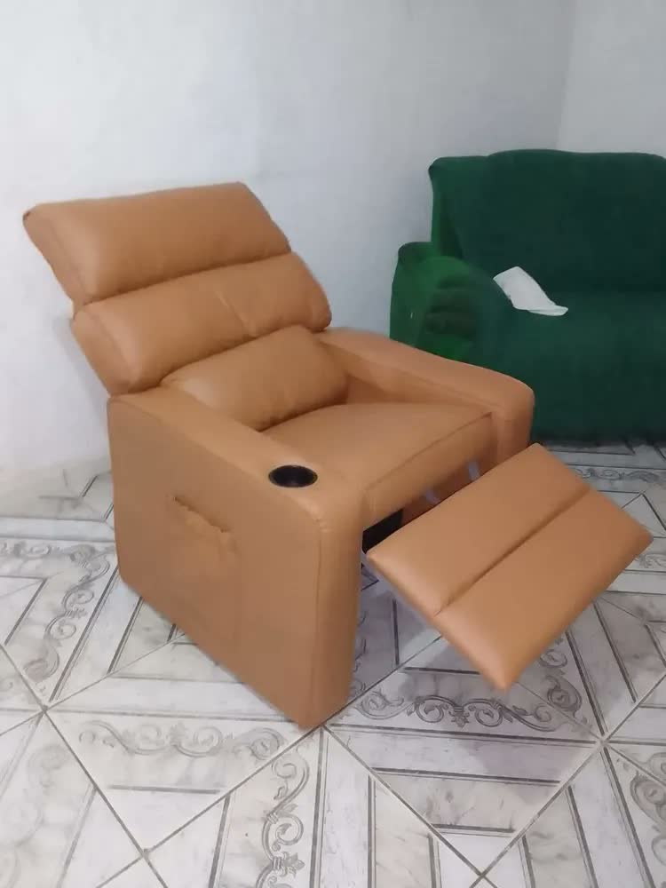 foto de Poltrona Reclinável Graça com Porta-Copos para Sala, Escritório ou Amamentação Caramelo