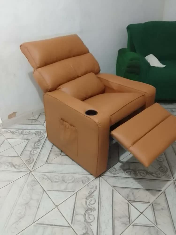 foto de Poltrona Reclinável Graça com Porta-Copos para Sala, Escritório ou Amamentação Caramelo