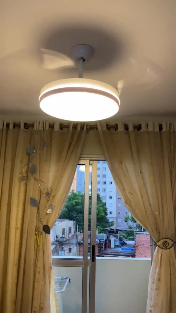 foto de Ventilador de Teto Com Luz LED, Ventilador de Teto Retrátil 42