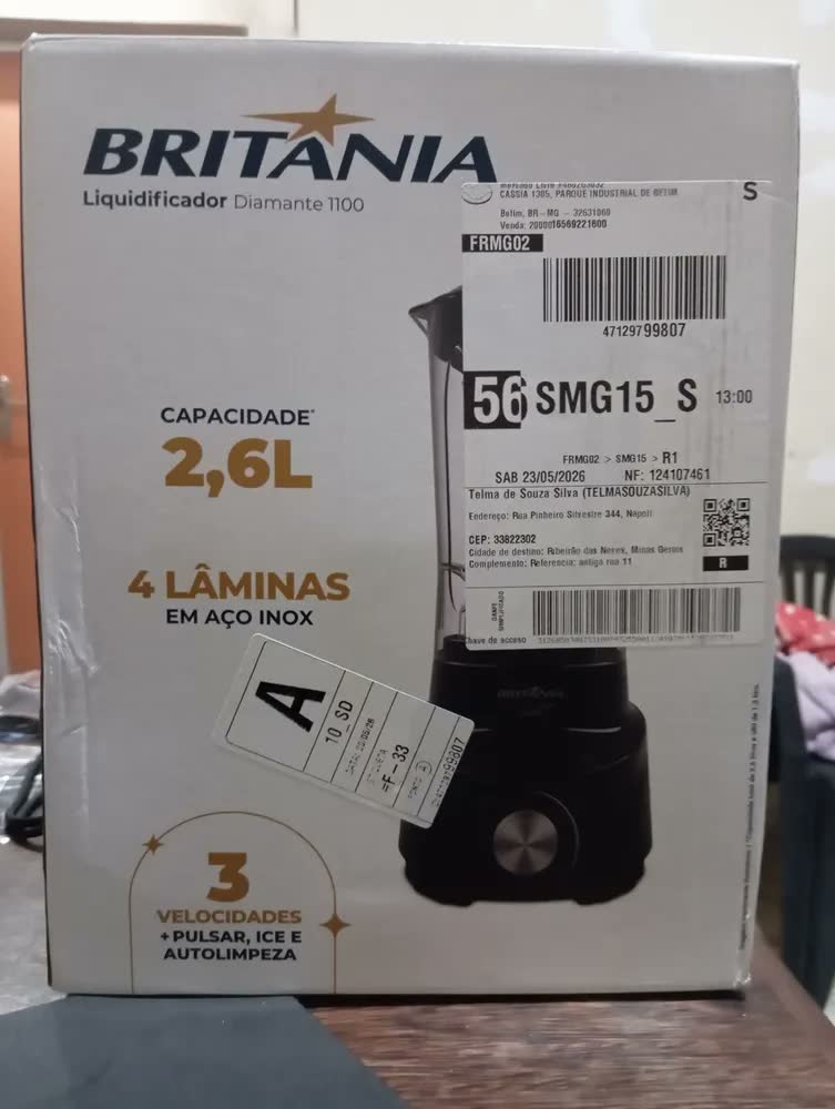 foto de Liquidificador Britânia 2.6l Diamante 1100 Preto