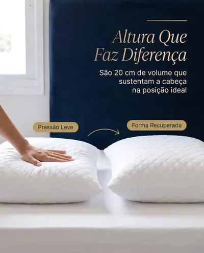 foto de Kit C/2 Travesseiros Luxo Matelado Fibra Antialérgica 50x70