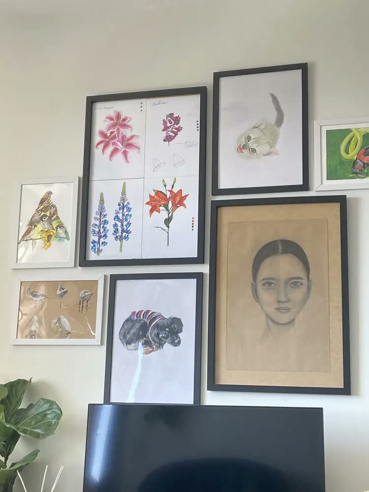 foto de Quadro Grande Moldura A2 60x40 Poster C/vidro Primeira Linha Armação Avelã
