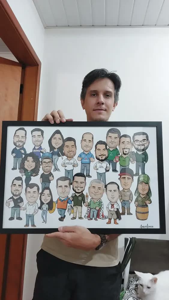 foto de Quadro Grande Moldura A2 60x40 Poster C/vidro Primeira Linha Armação Avelã