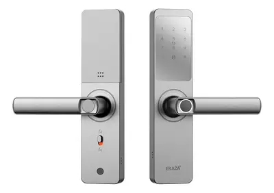 foto de Fechadura Digital Inteligente Biometria Lyra Wifi Ekaza Alumínio Prateado