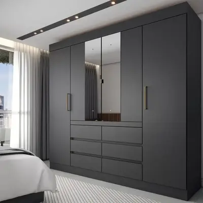 foto de Guarda-roupa Casal Honey 4 Portas 6 Gavetas Com Espelho