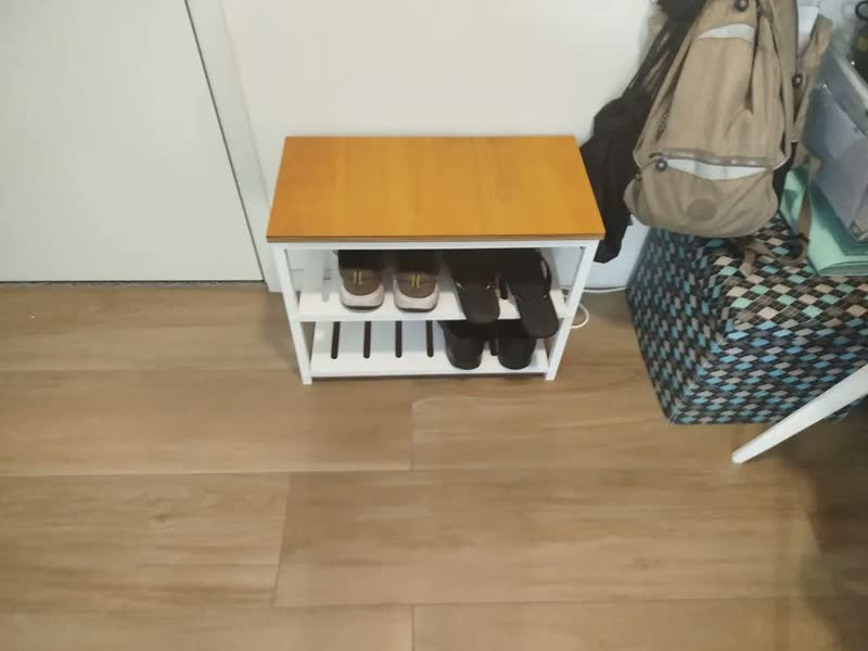 foto de Sapateira Banco Industrial Love Loft Ferro e Madeira Branco 60cm Com Assento
