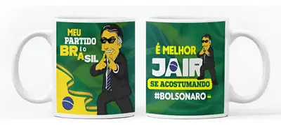 foto de Caneca Personalizada Bolsonaro Presente Xícara Porcelana Cor Verde Bolsonaro 4