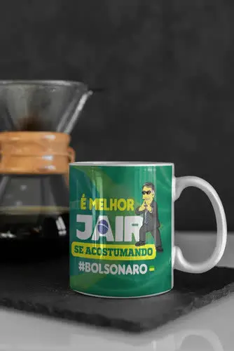 foto de Caneca Personalizada Bolsonaro Presente Xícara Porcelana Cor Verde Bolsonaro 4