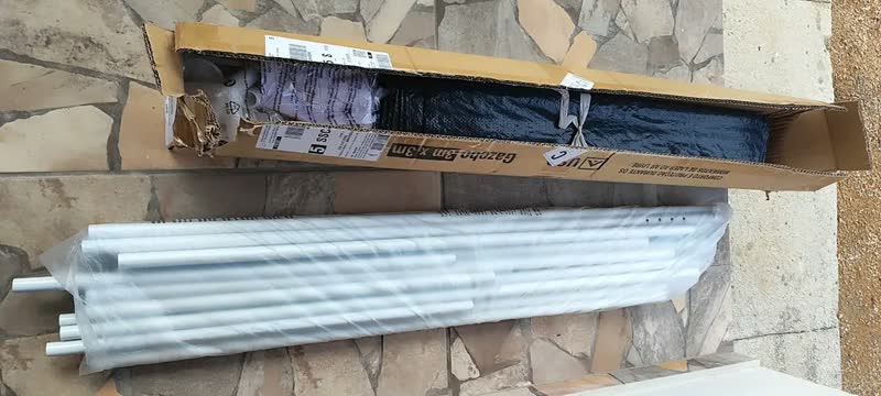 foto de Tenda Gazebo Cinza Polietileno 3x3 Metros Desmontável Camping Praia Pésca Usd