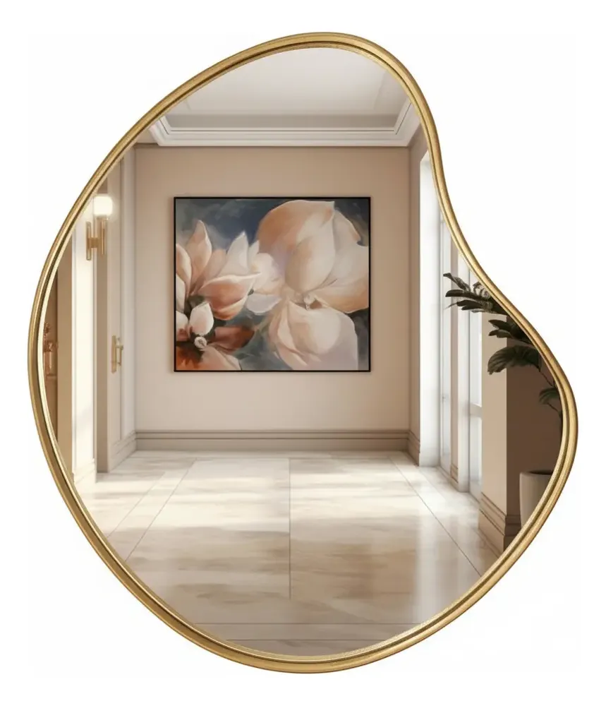 foto de Espelho Grande Decorativo Orgânico 73x56 Moldura Sumaúma
