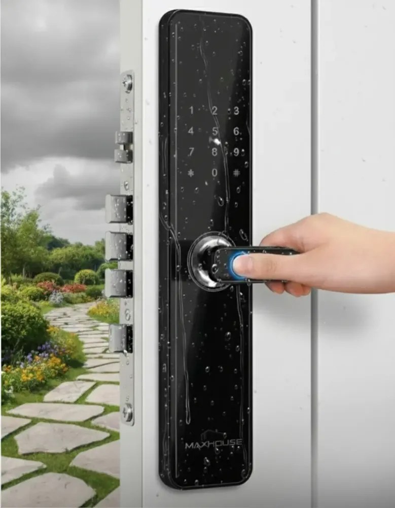 foto de Fechadura Eletrônica Digital Nfc Smart Lock Maxhouse Preta