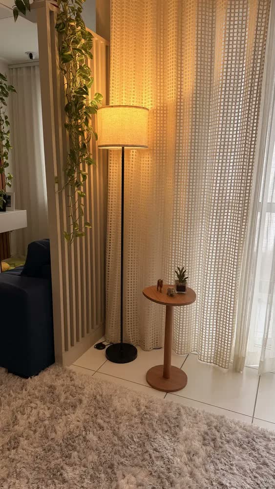 foto de Luminária De Chão, Moderna Com Cúpula De Tecido E27, Abajur De Piso Decorativa Com Luz Suave E Ajuste De Cor, Design Minimalista Para Sala De Estar, Quarto E Escritório, Tieesa Preto