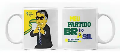 foto de Caneca Personalizada Bolsonaro Presente Xícara Porcelana Cor Cinza Bolsonaro 2