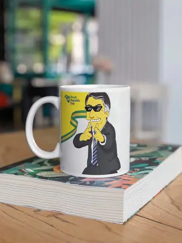 foto de Caneca Personalizada Bolsonaro Presente Xícara Porcelana Cor Cinza Bolsonaro 2