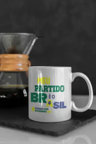 foto de Caneca Personalizada Bolsonaro Presente Xícara Porcelana Cor Cinza Bolsonaro 2