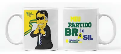foto de Caneca Personalizada Bolsonaro Presente Xícara Porcelana Cor Cinza Bolsonaro 2