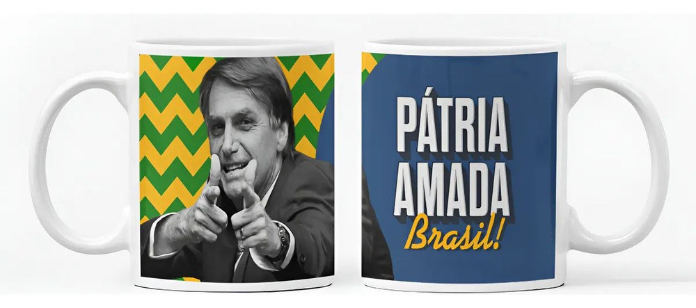Caneca Personalizada Bolsonaro Presente Xícara Porcelana Cor Azul Bolsonaro 1