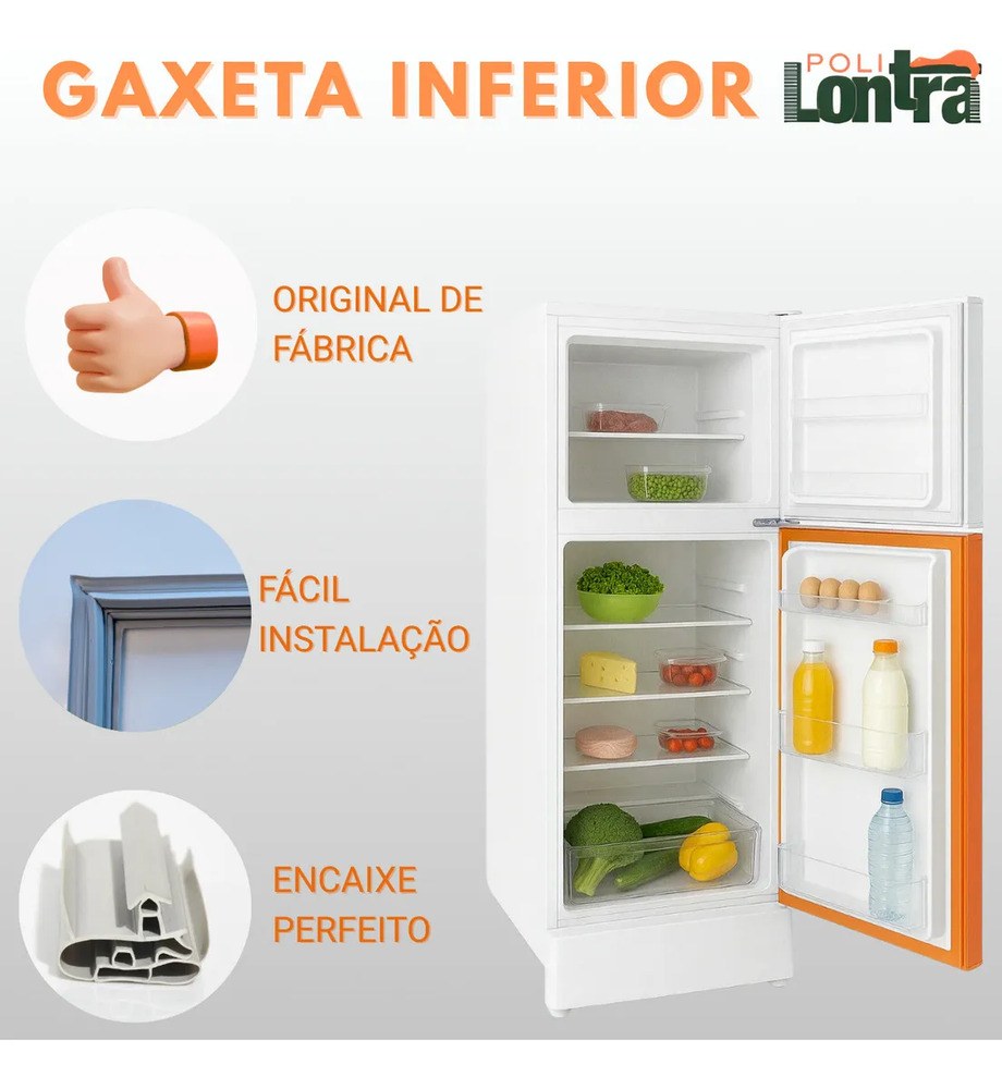 Borracha / Geladeira Consul Crd49, Consul Crd48, Consul Brm50, Consul Crm50 Jogo Cor Cinza