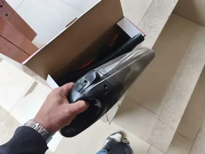 foto de Aspirador De Pó Portátil Carro Automotivo 120W 9000PA +2 Filtro + Bolsa + LED Sem Fio Aspirador Portátil de Pó Potente Recarregável Usb Com Acessórios Turbo 127/220V Profissional Inclui a lâmpada LED