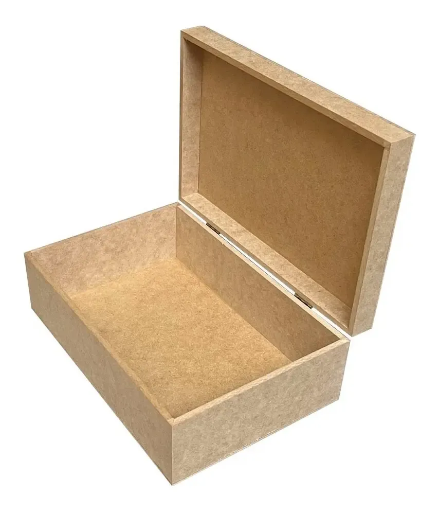 Caixa Mdf Com Dobradiça Grande 30x20x10 Rápido Cru