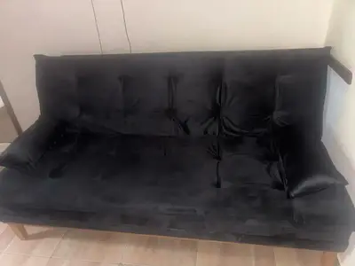 foto de Sofa Cama 1 80 Preto Megmobilia Confort Divino Retrátil Moderno Reclinavel Moderno Confortavel Direto Da Fabrica