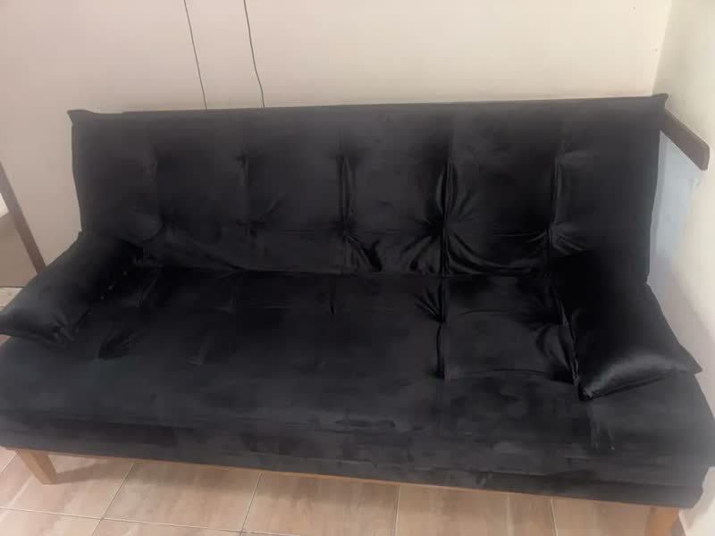 foto de Sofa Cama 1 80 Preto Megmobilia Confort Divino Retrátil Moderno Reclinavel Moderno Confortavel Direto Da Fabrica