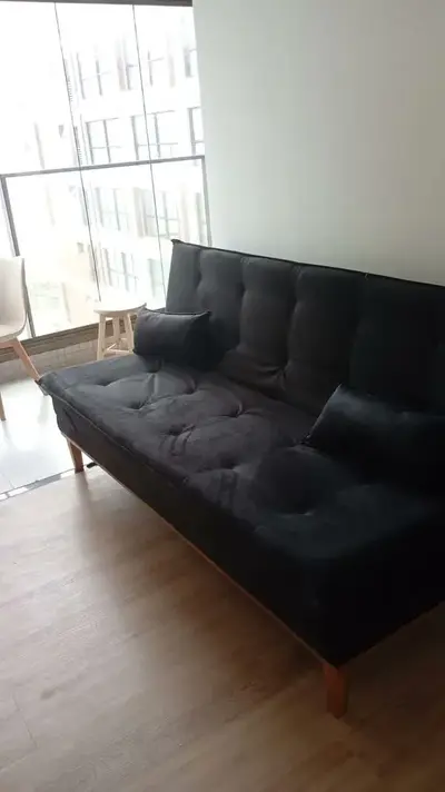 foto de Sofa Cama 1 80 Preto Megmobilia Confort Divino Retrátil Moderno Reclinavel Moderno Confortavel Direto Da Fabrica