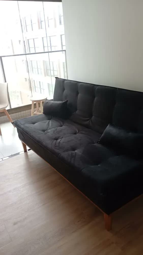 foto de Sofa Cama 1 80 Preto Megmobilia Confort Divino Retrátil Moderno Reclinavel Moderno Confortavel Direto Da Fabrica