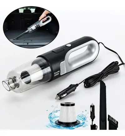 foto de Aspirador De Pó E Sujeiras Automotivo Potente 180w Com Filtro Hepa E Cabo De 4,0m Para Carro Caminhão Caminhonete Portátil