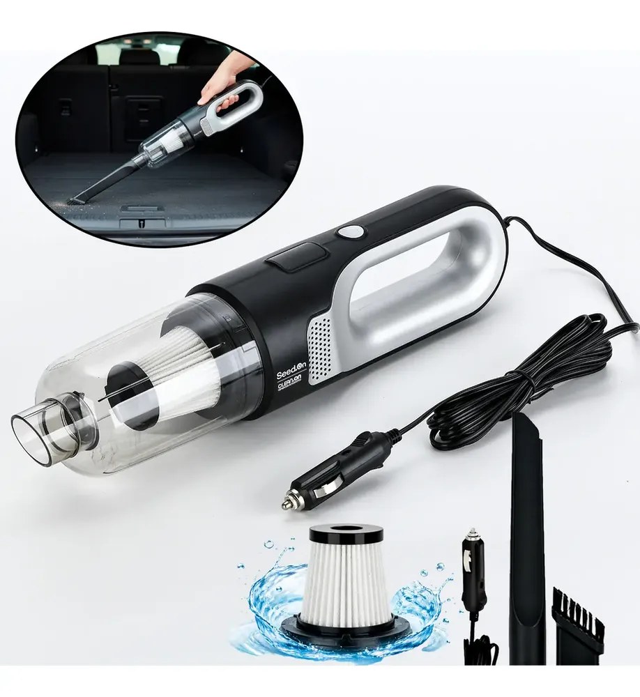 Aspirador De Pó E Sujeiras Automotivo Potente 180w Com Filtro Hepa E Cabo De 4,0m Para Carro Caminhão Caminhonete Portátil