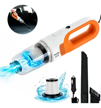 foto de Aspirador De Pó Automotivo Portátil Potente 180w Com Filtro Hepa E Cabo De 4,0m Para Carro Caminhão Caminhonete