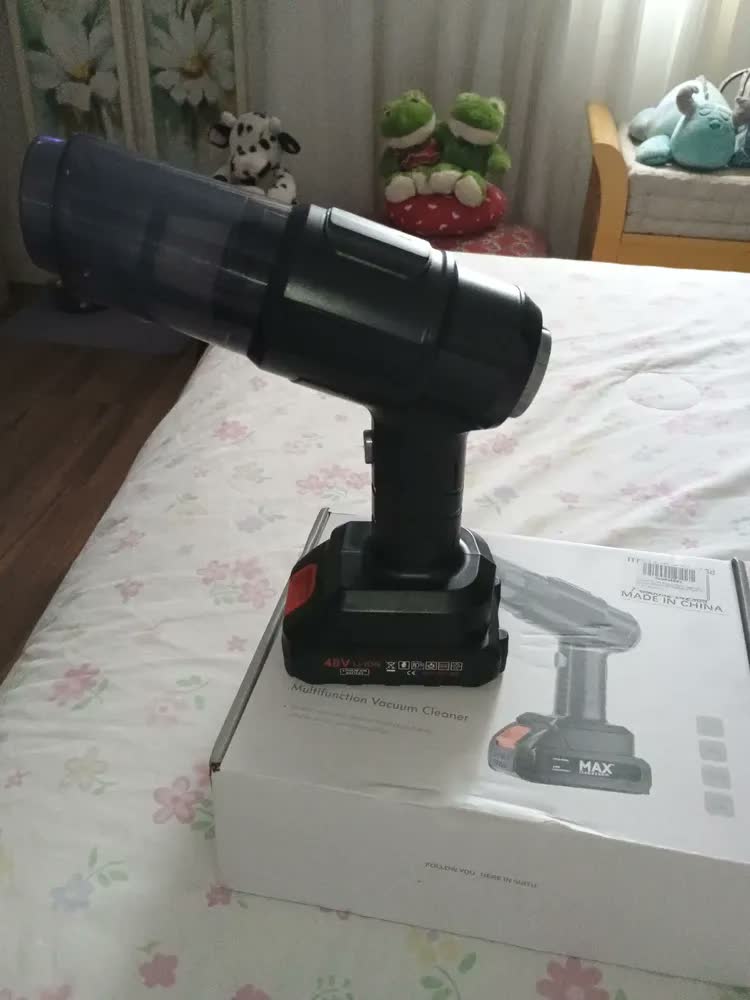foto de Aspirador De Pó Portatil Recarregável Turbo Com Bateria 48v 3000mah Sem Fio Automotivo Elétrico Soprador Para Casa Carro Escritório Preto 127/220v - Multicontrol